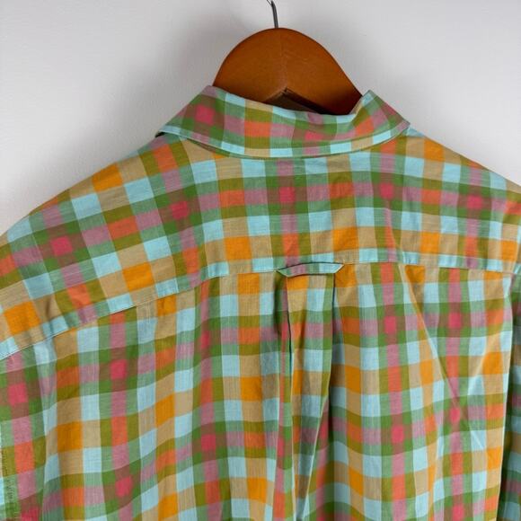 Joseph Abboud Plaid Colorful Short Sleeve Men's Shirt ~ L - Picture 8 of 11